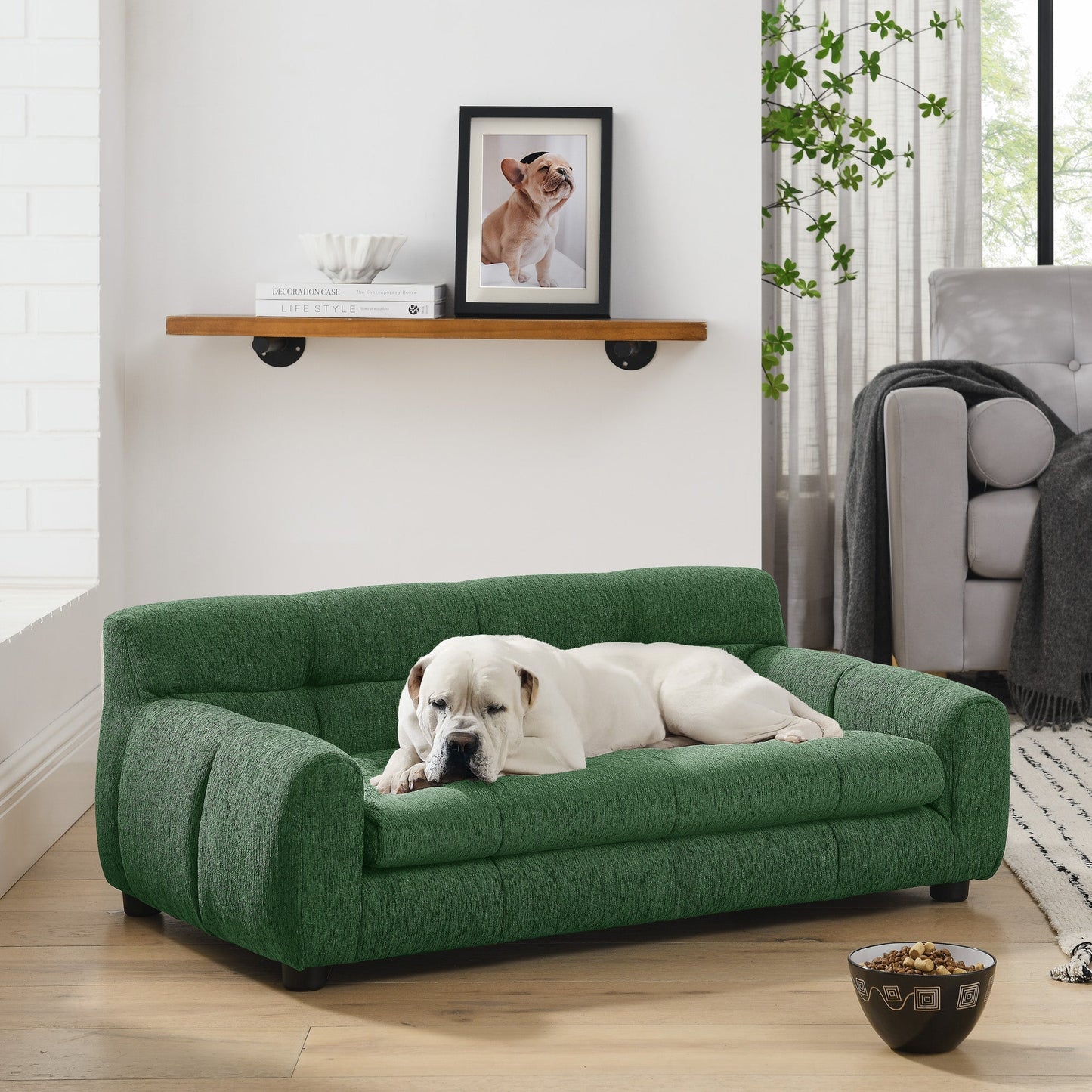Soft and Comfortable Pet Sofa with Backrest and Armrests