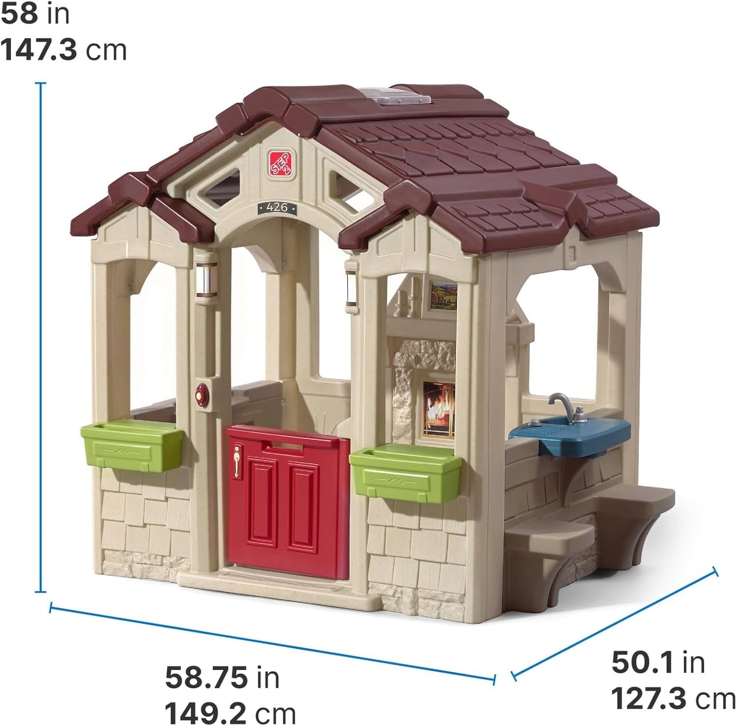 Indoor Outdoor Playhouse With Interactive Sounds Doorbell