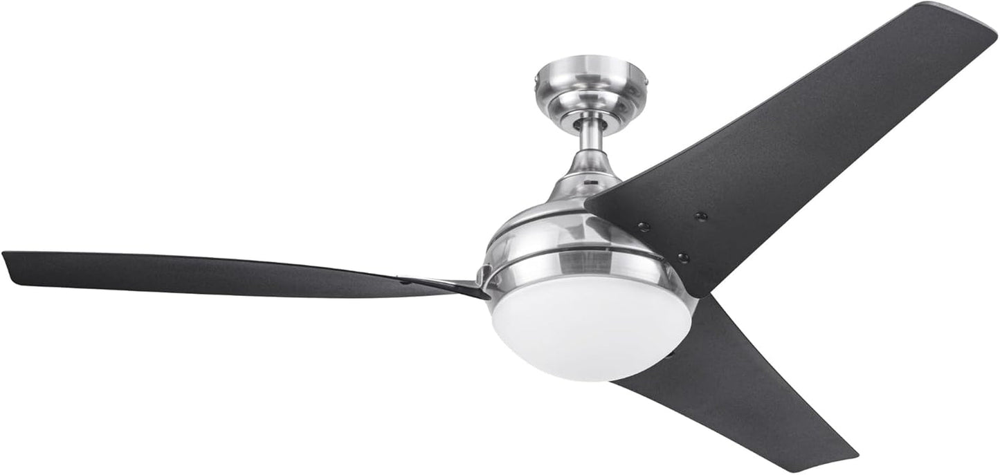 52 Inch Brushed Nickel LED Ceiling Fan With Remote