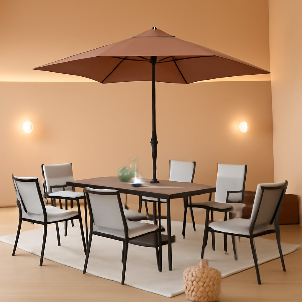 7.5 Foot Aluminum Patio Umbrella Tilt Crank Outdoor Shade