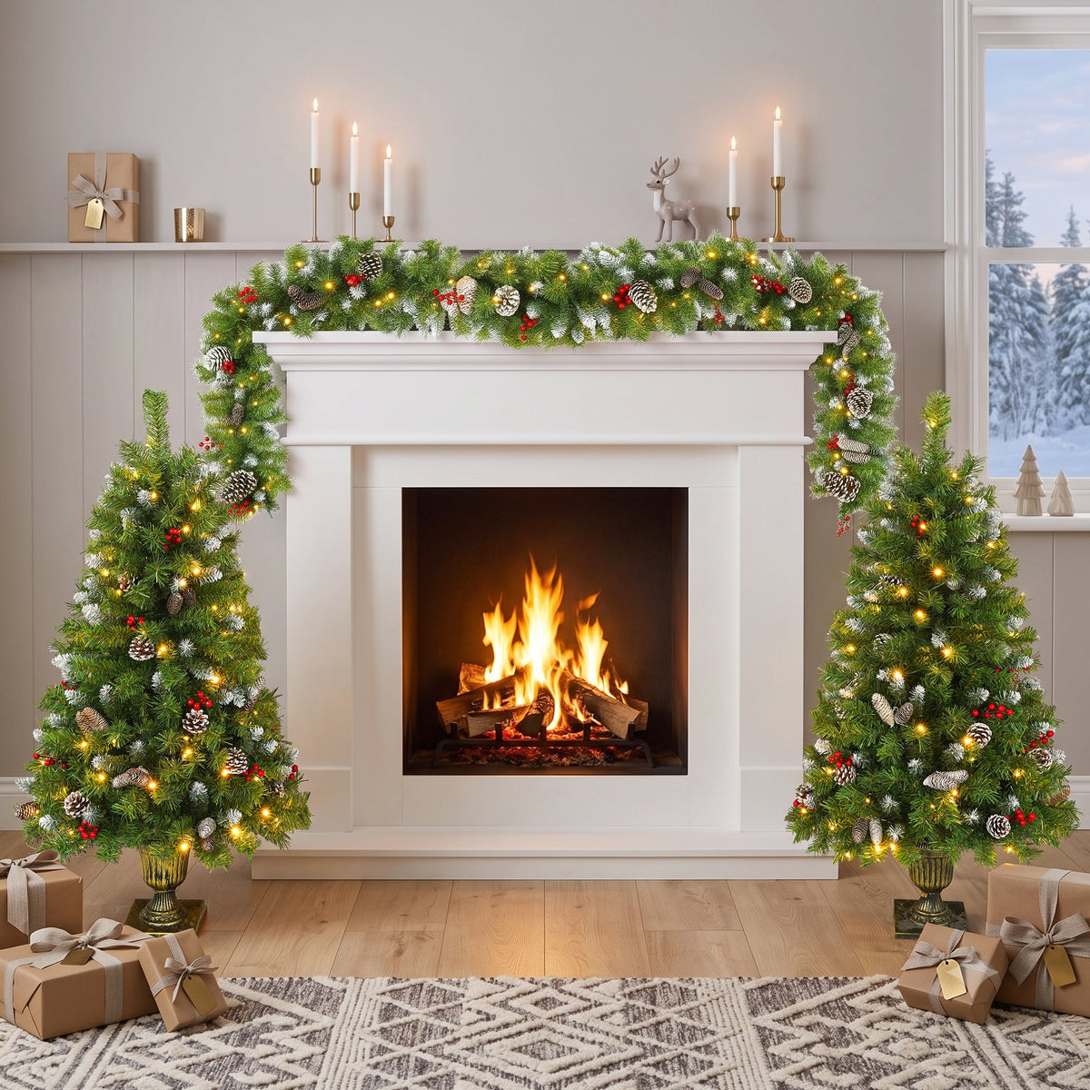 Pre-Lit Christmas Tree Artificial Christmas 3-Piece Set