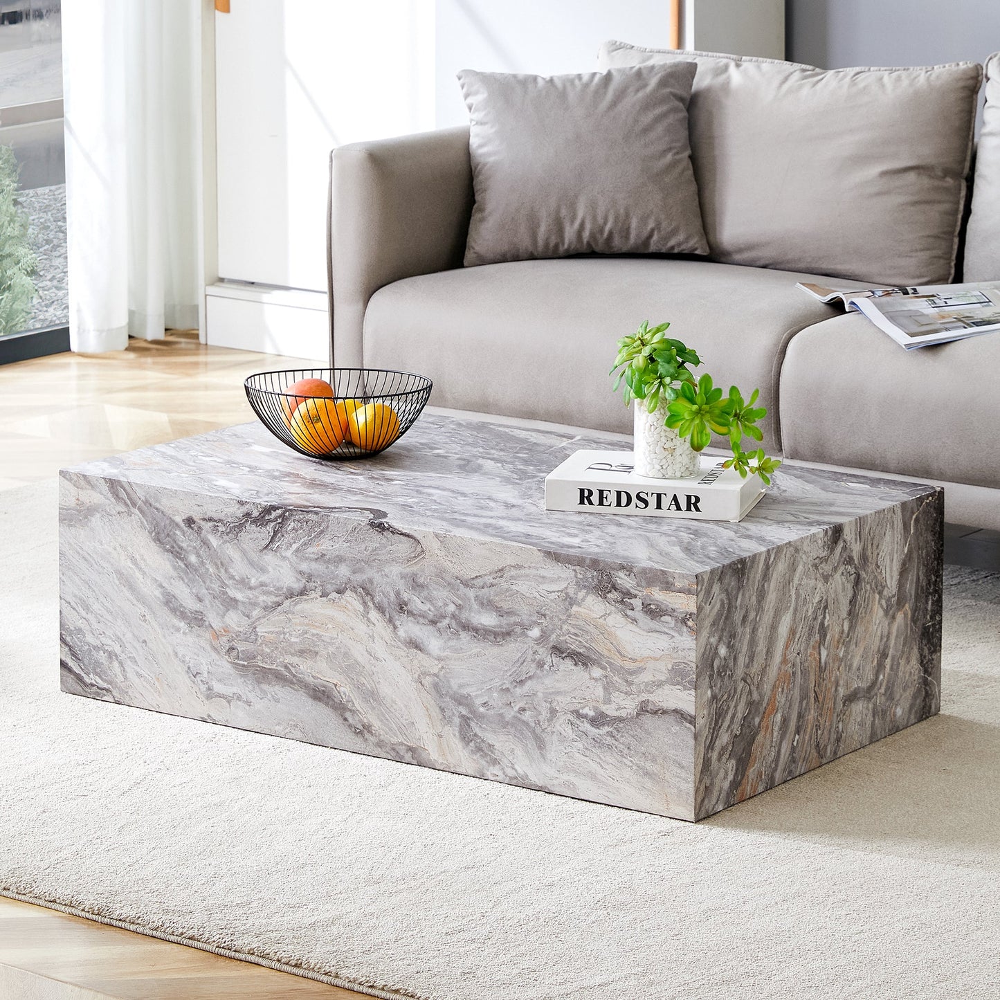 Grey Stone Pattern Coffee Table