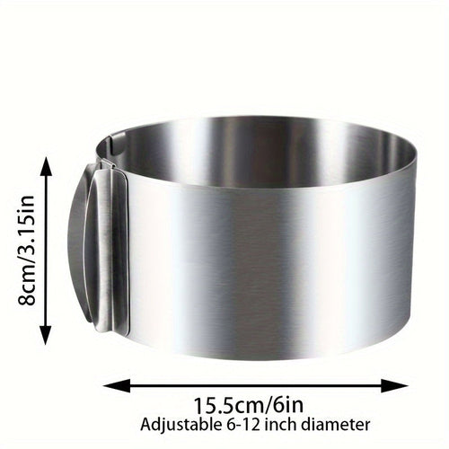 Expandable Stainless Steel Cake Ring Mold  Adjustable Baking Tool
