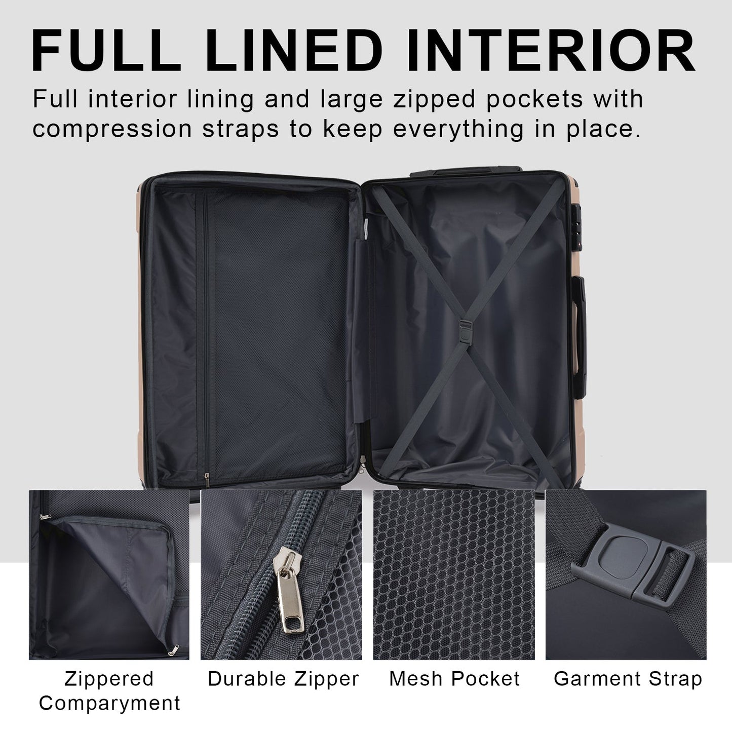 24 Inch Lightweight Durable ABS Hardshell Luggage