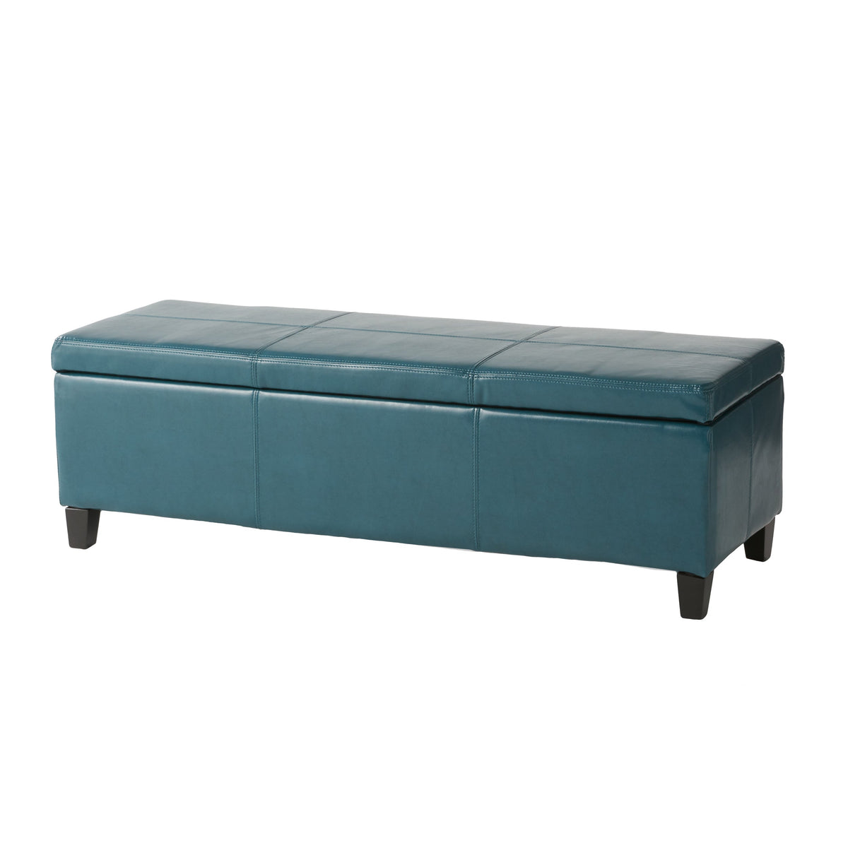 Upholstered PU Leather Storage Ottoman