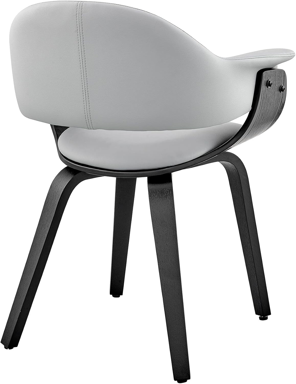 Adalyn Faux Leather Dining Room Accent Chair Gray Black Wood Base