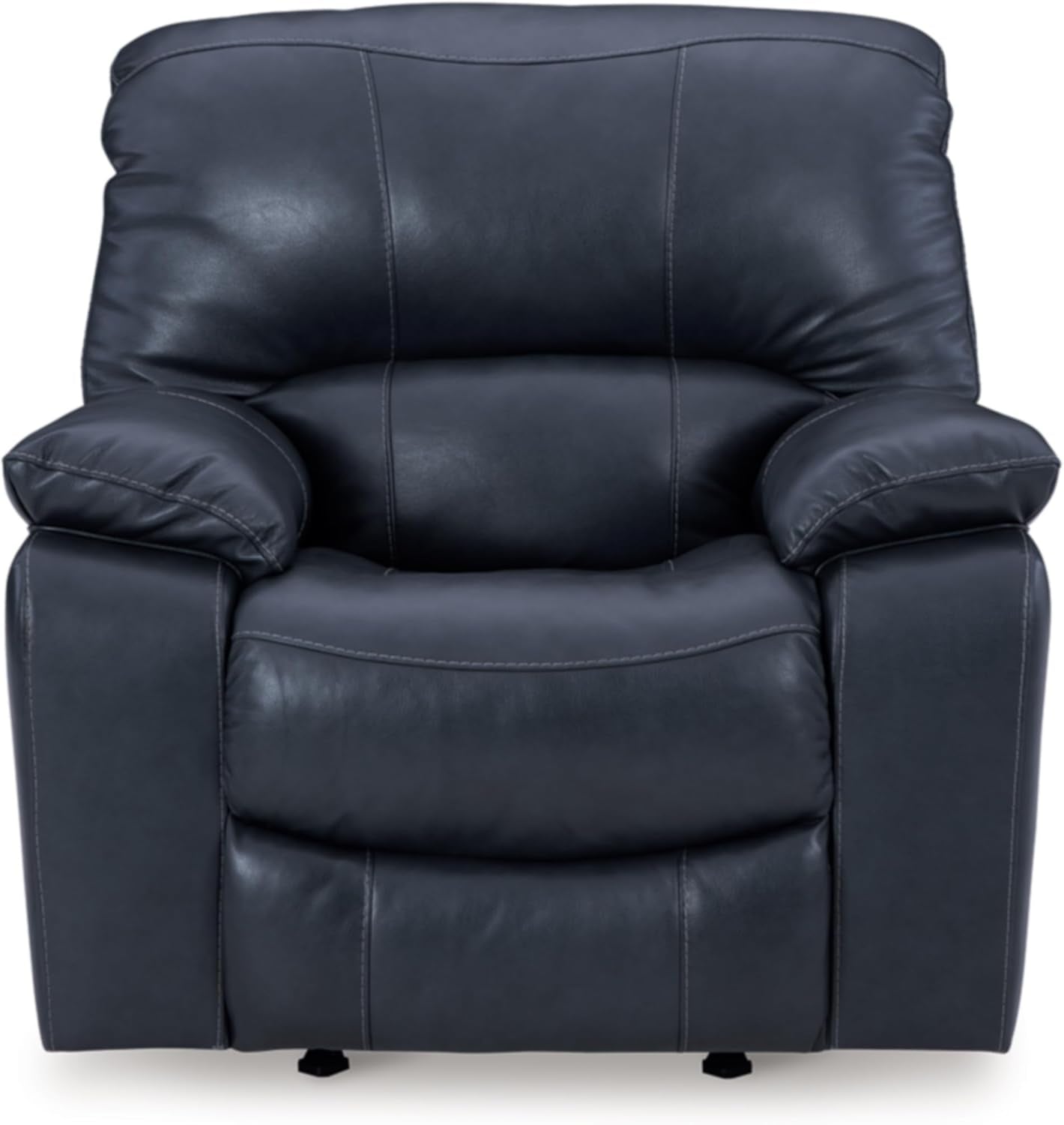 Modern Blue Leather Match Power Rocker Recliner With USB Port