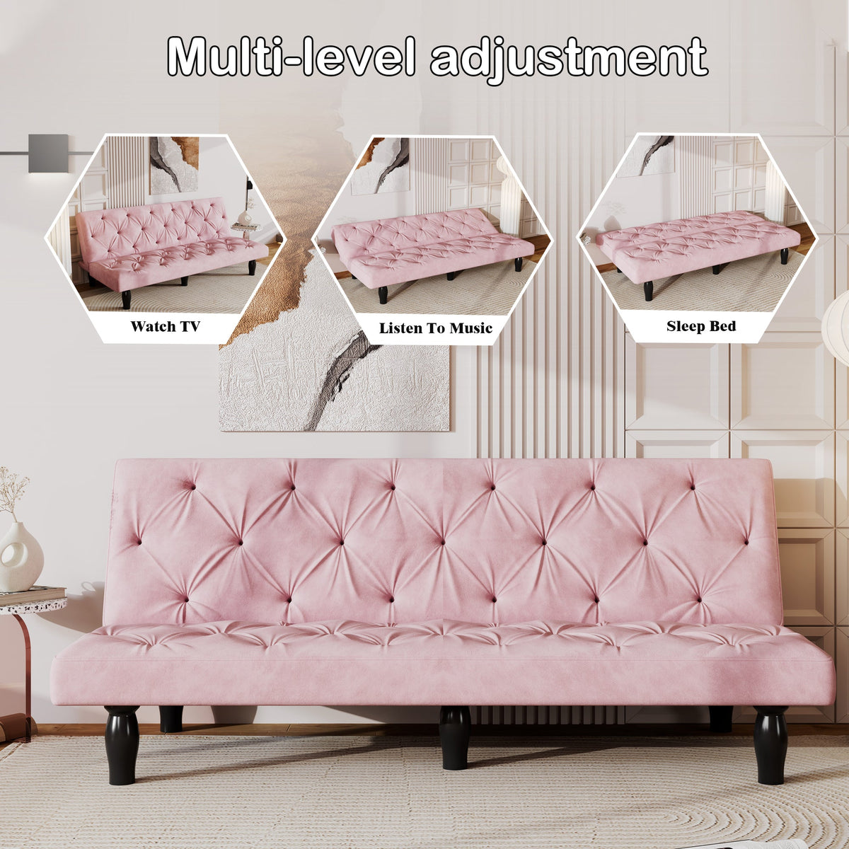 Sofa to Sofa Bed Transformation: 66"