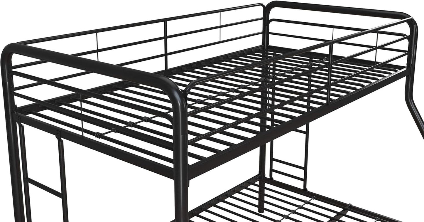 Dusty Metal Bunk Bed Frame Twin Over Full Black Finish