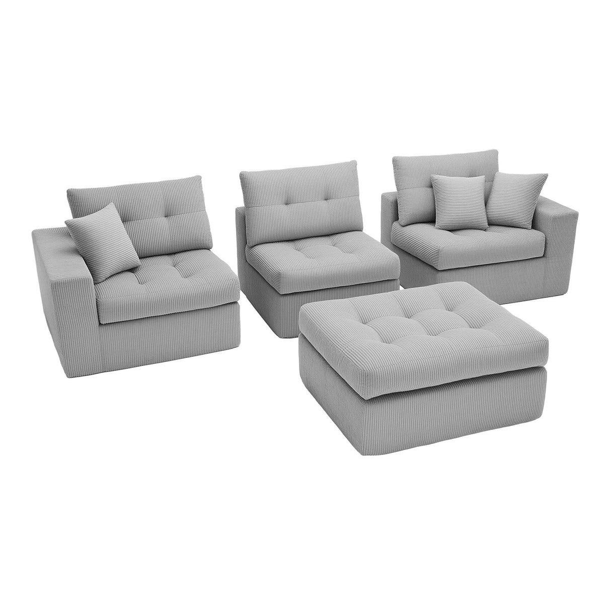 Corduroy Corner Chaise Compression Sofa Bed