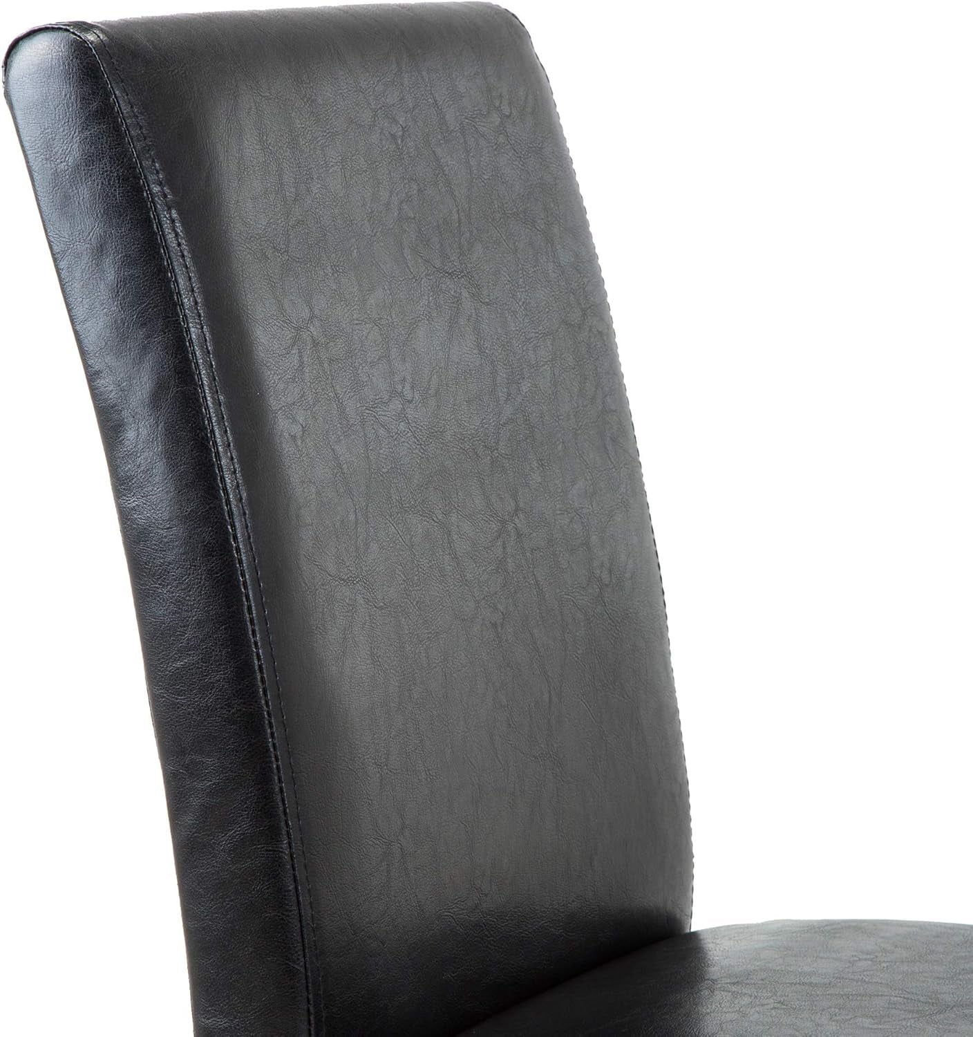Modern PU Upholstered Dining Chairs Black Cushioned Seats