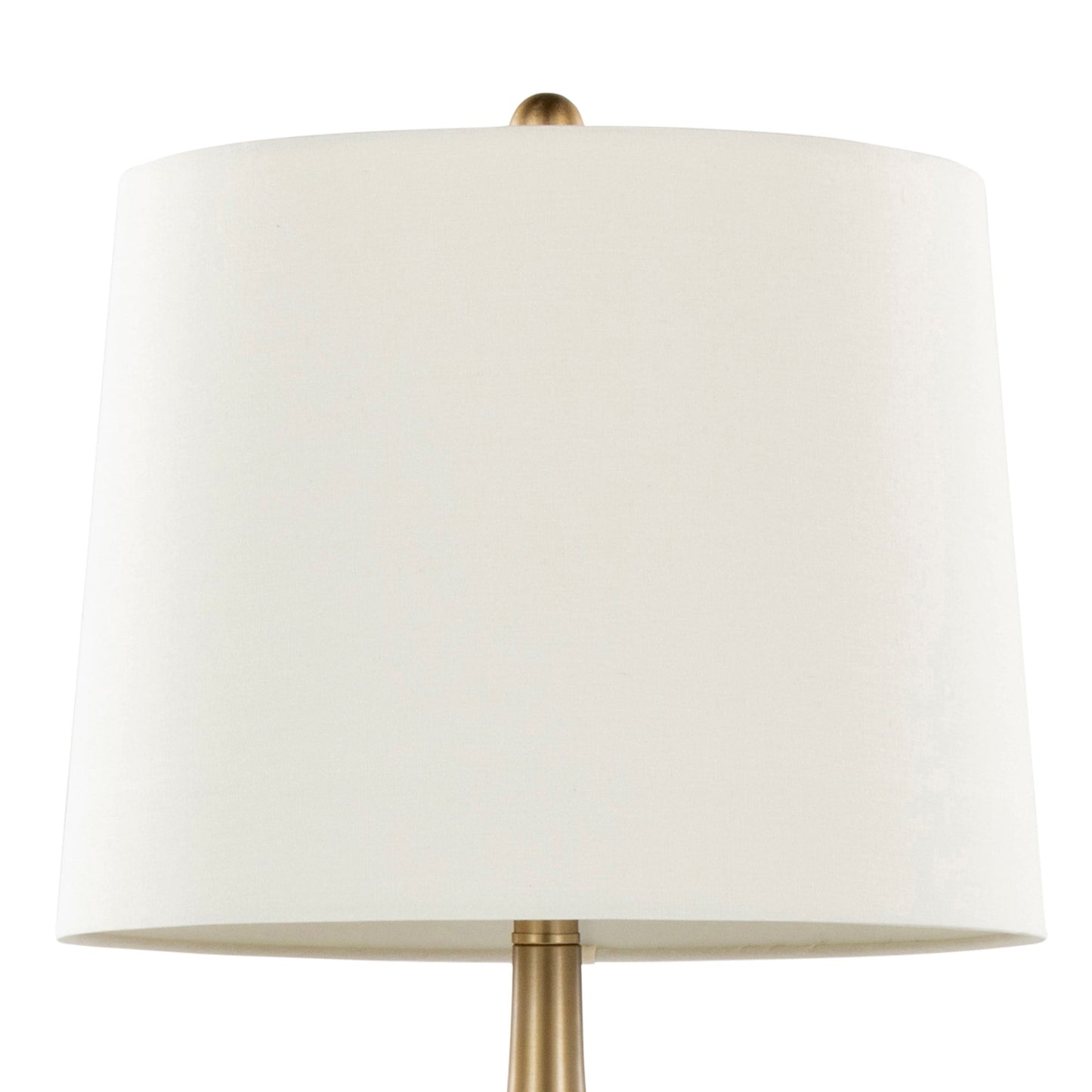 Pebble 29" Contemporary Metal Table Lamp Set in Gold with White Linen Shades - Set of 2