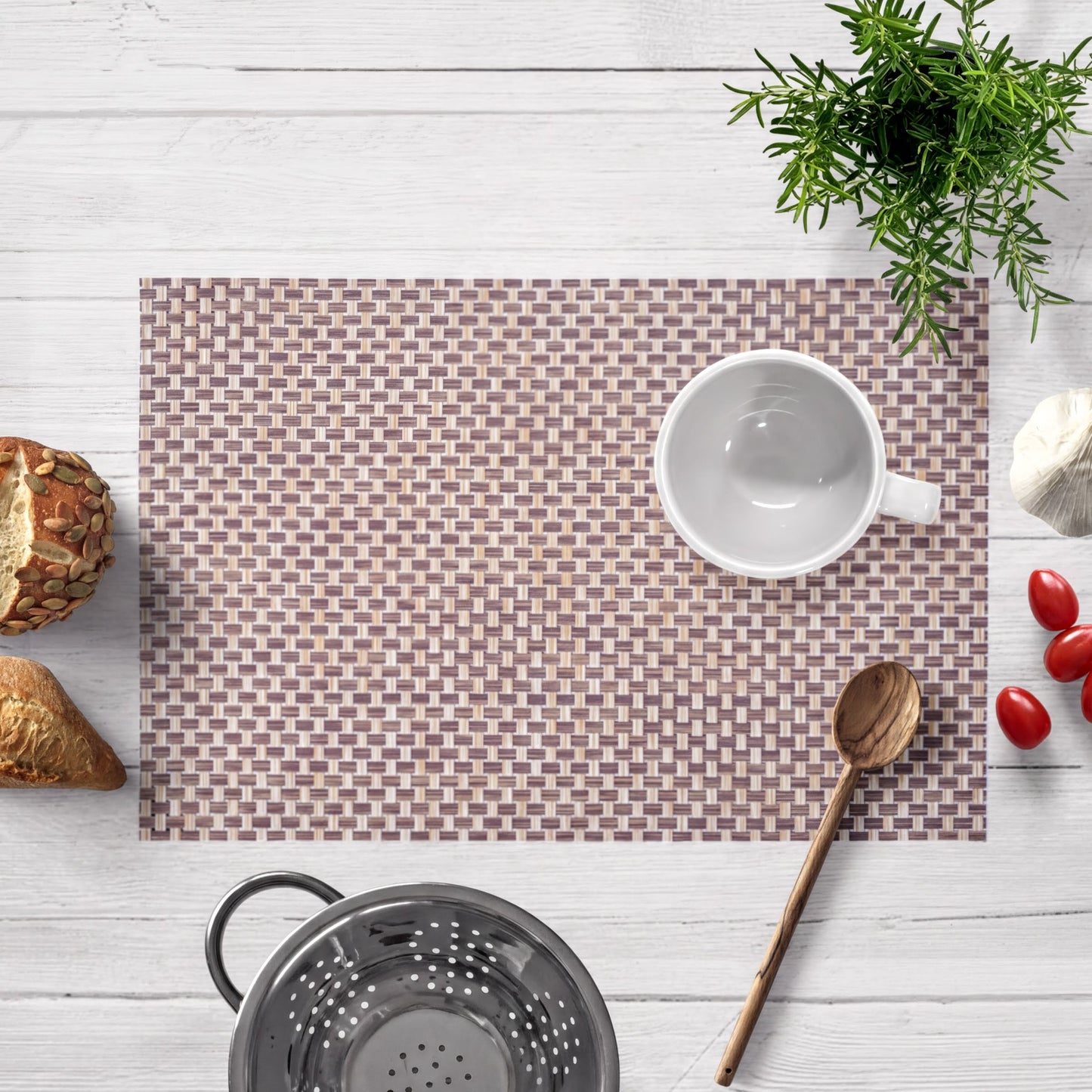 PVC Placemats – Beige Dining Table Mats | Heat Resistant, Non Slip, Waterproof