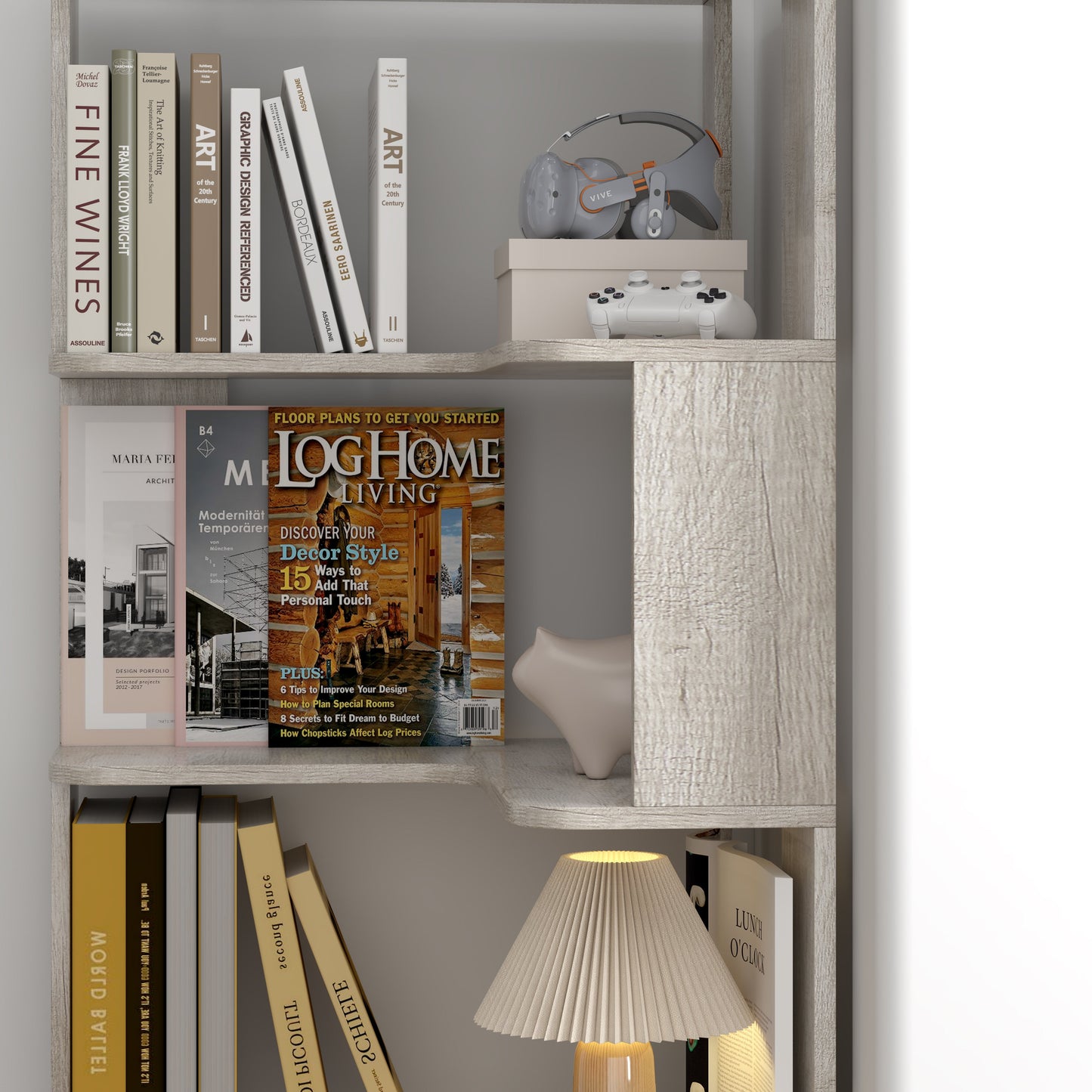 6 Tier Freestanding L-Shaped Corner Bookshelf