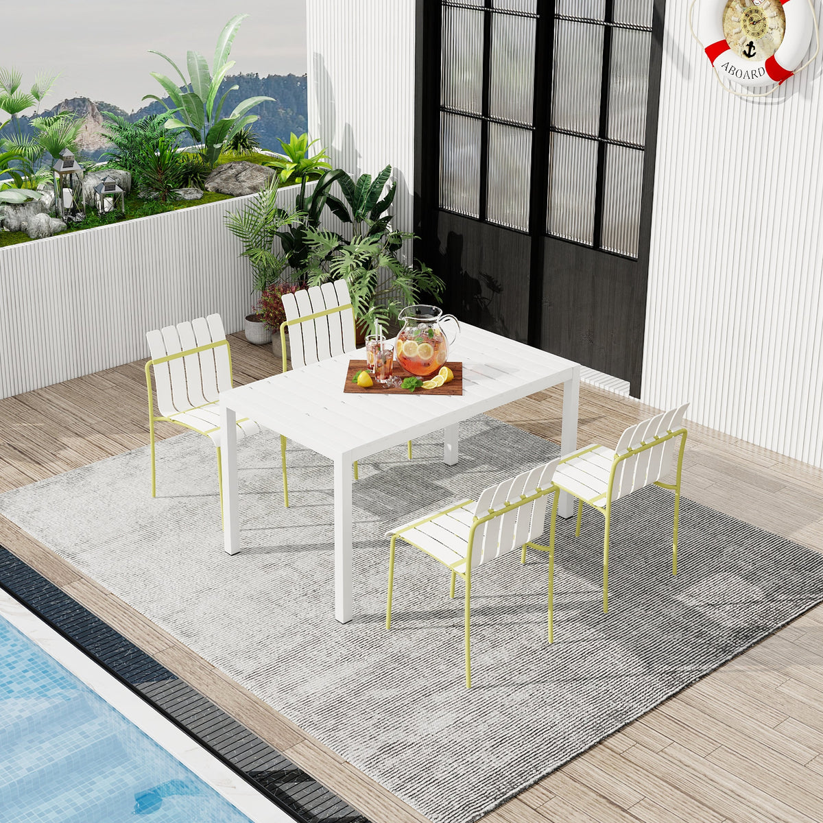 Summer - 4-Pack Modern Striped Color Block Chairs