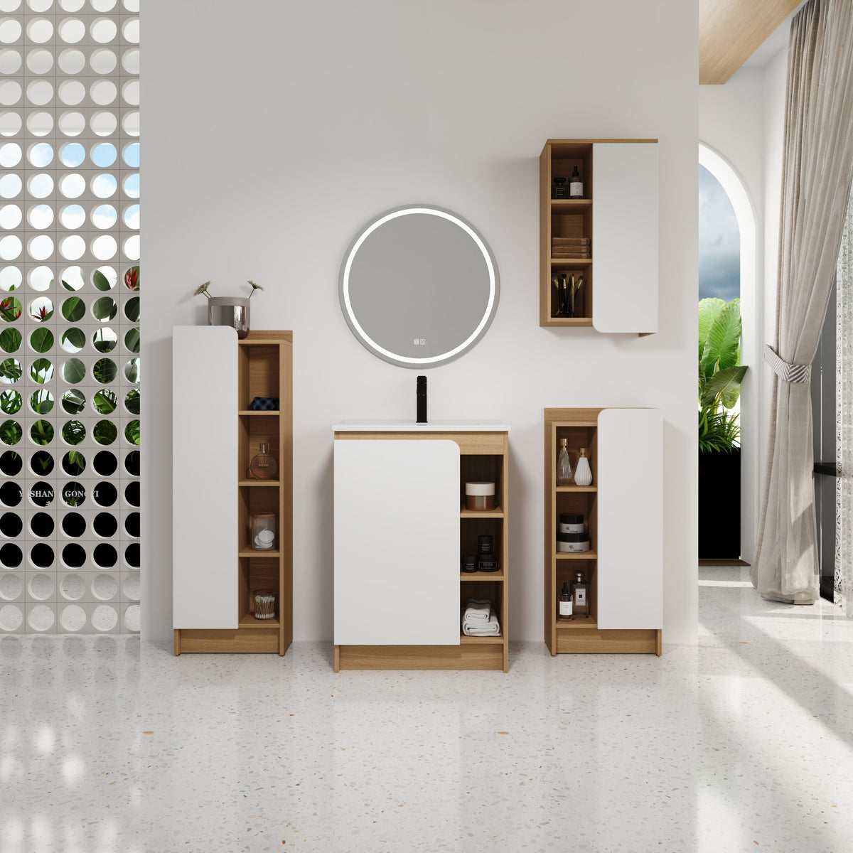 4-Piece Light Bathroom Vanity Set