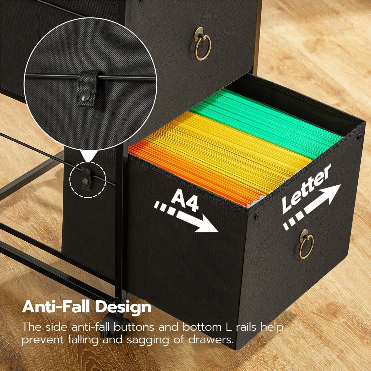 Durable Rolling File Cabinet With Printer Stand 2 Drawer