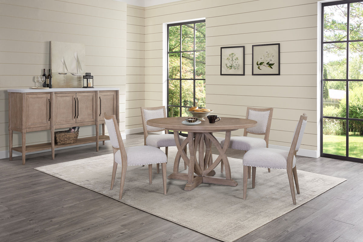 54" Round Dining Table with 18" Removable Leaf