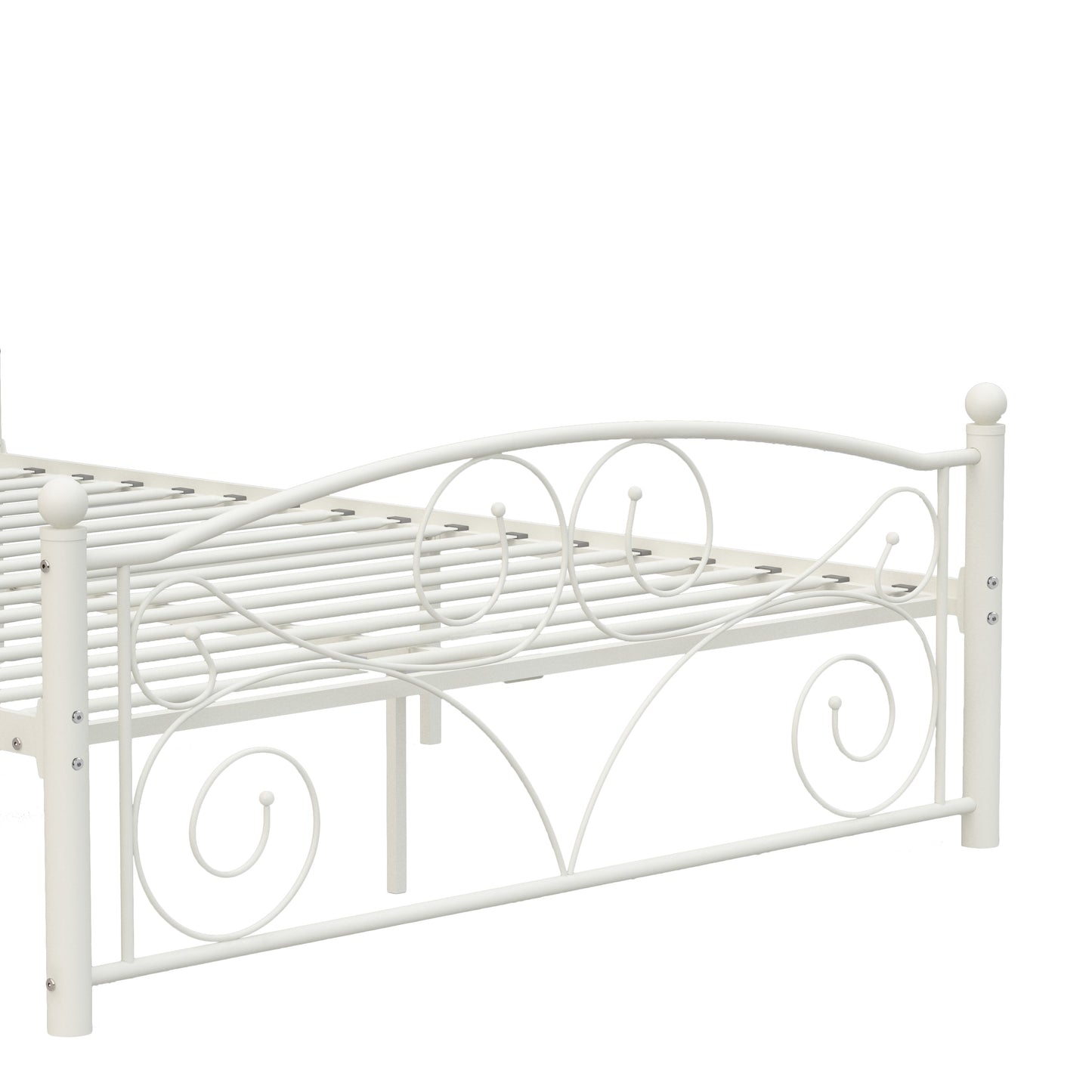 Unique Flower Sturdy Metal Bed Frame with Headboard and Footboard