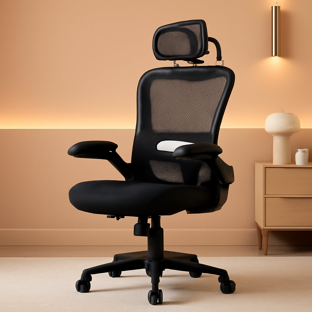 Ergonomic Black Office Chair High Back With Wheels