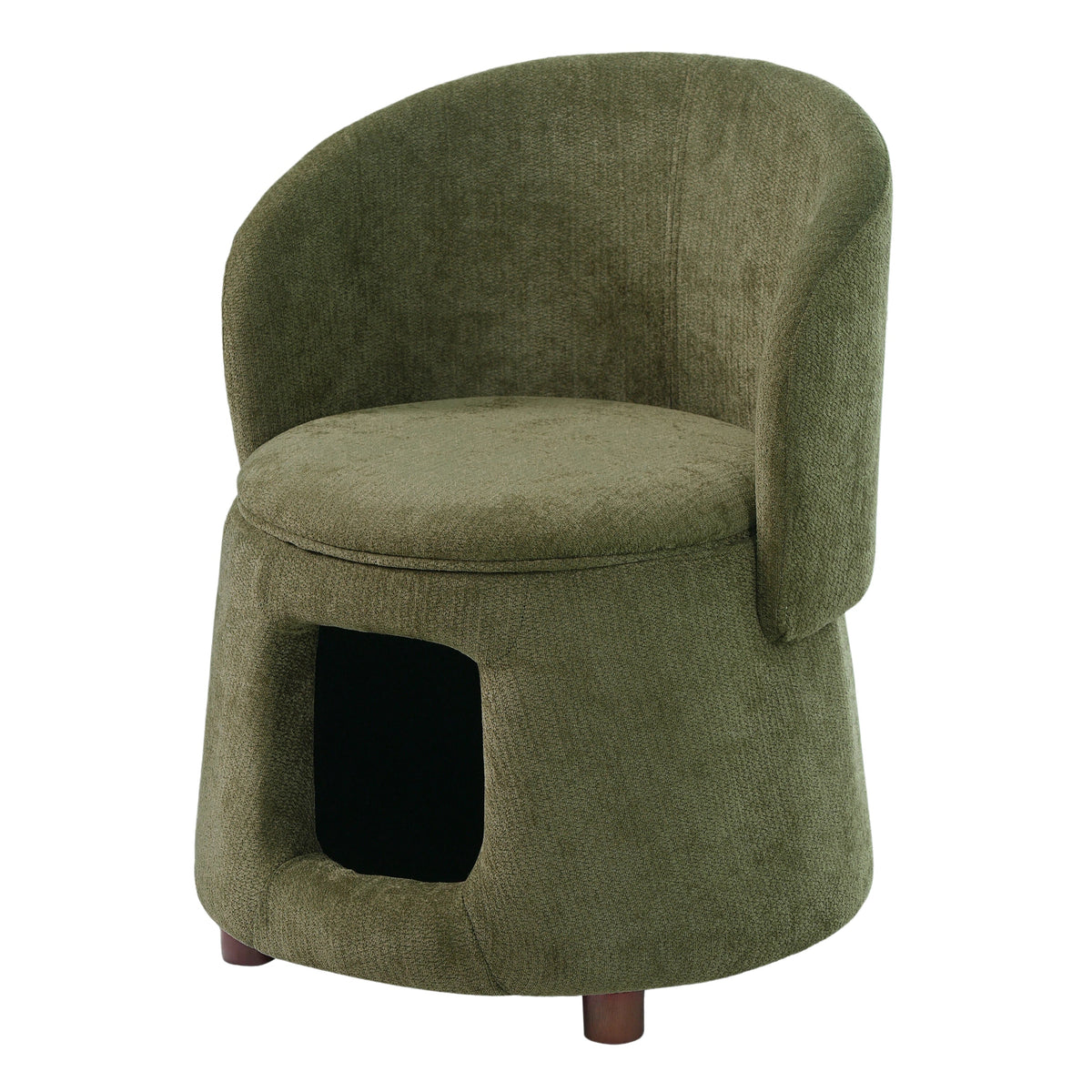 Green Pet Friendly Chair with Hidden Pet Nook