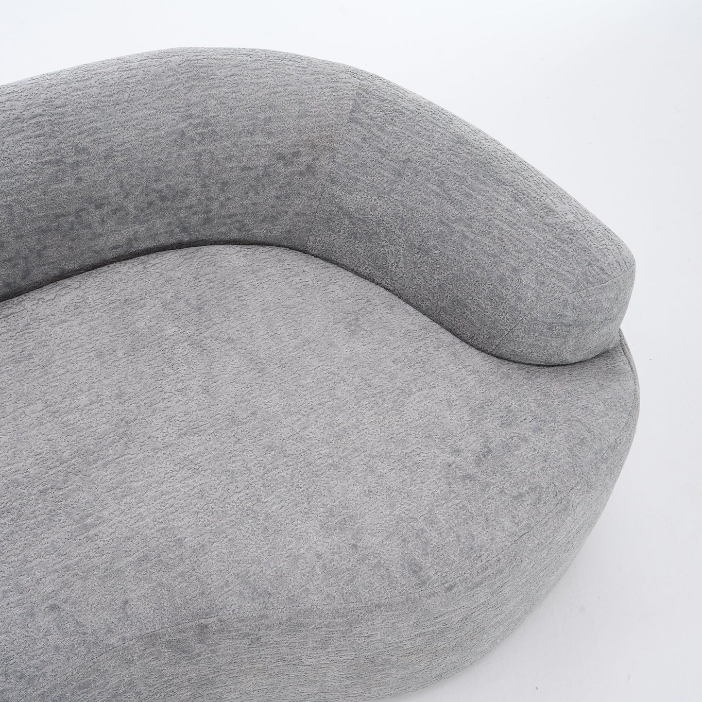 LY-025 Grey Curved Modular Sectional Sofa with 30D High-Density Chenille Upholstery, 110'' Long