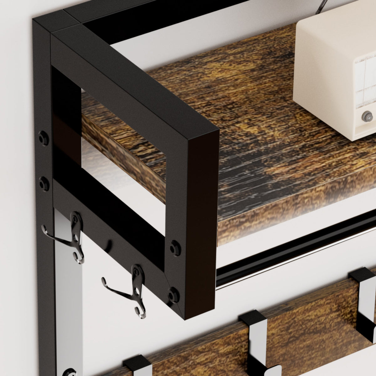 33.1" Wide Hall Tree with 2 Movable Drawers and Shoe Storage