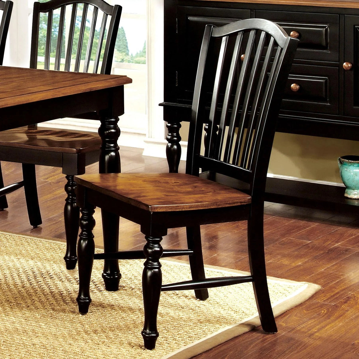 Simple Elegant Dining Side Chairs 2pc Set
