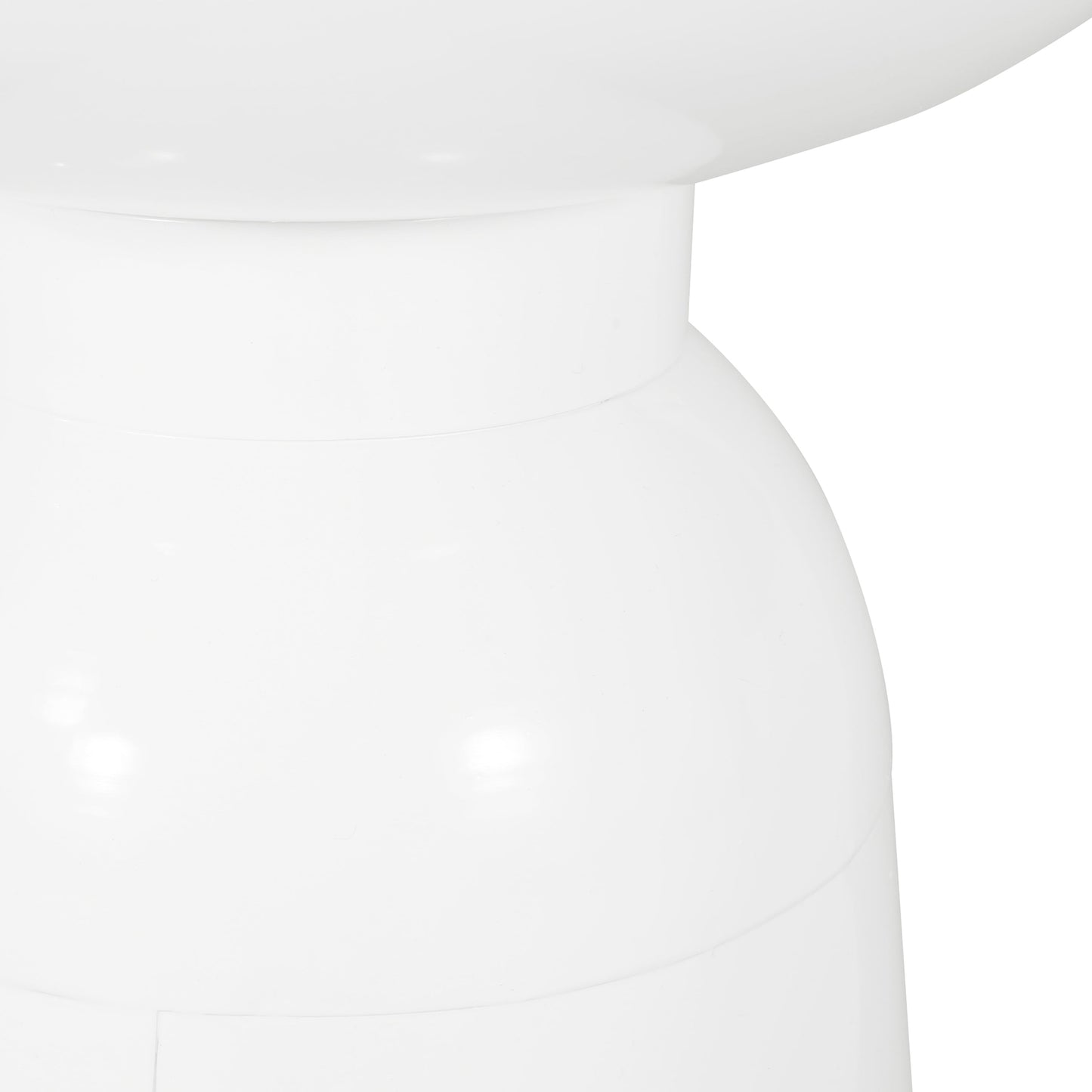 Modern Outdoor Metal End Table with Pedestal Design in White, Iron, 15 x 15 x 20.75 Inches