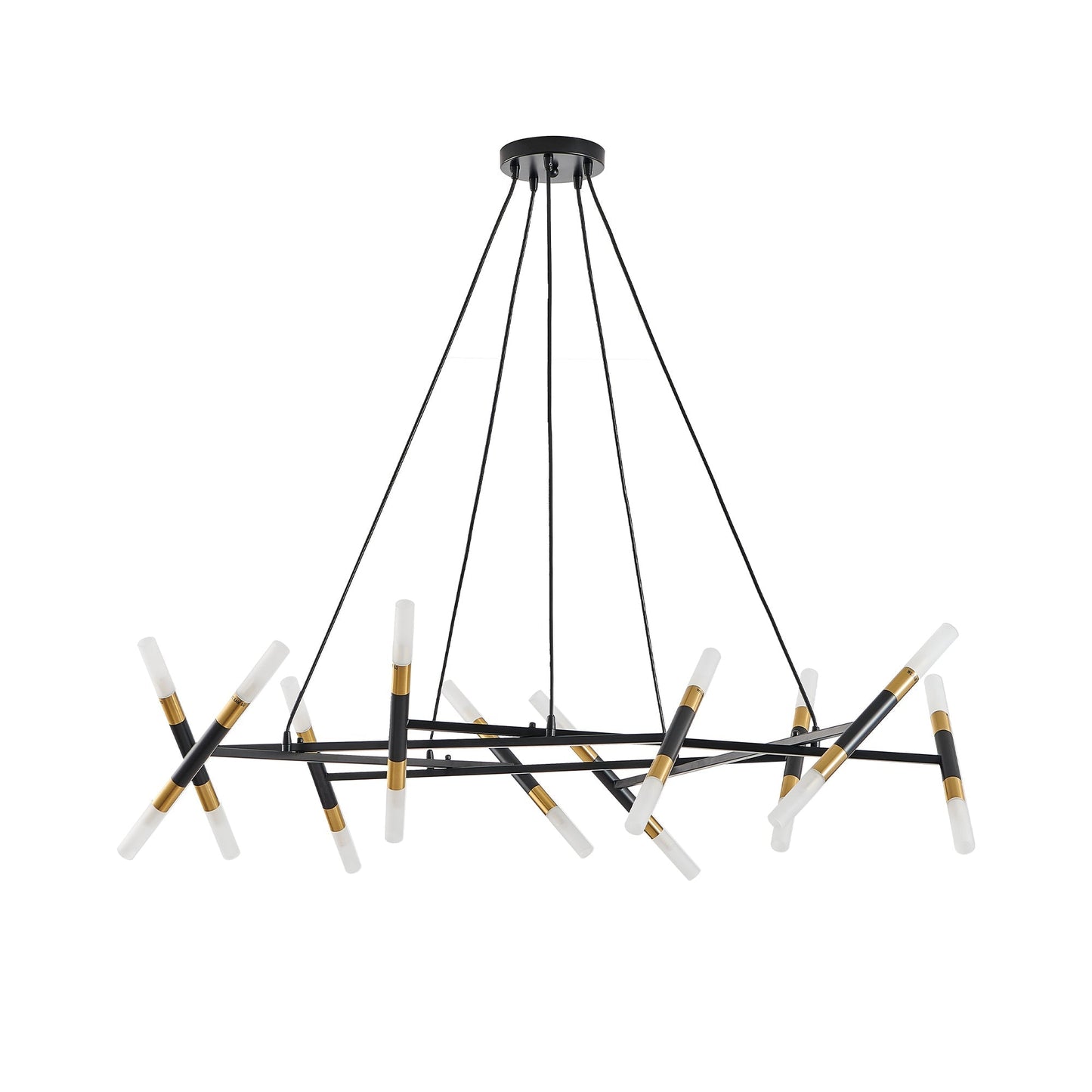 41'' Black & Golden Modern Chandelier Light Fixture