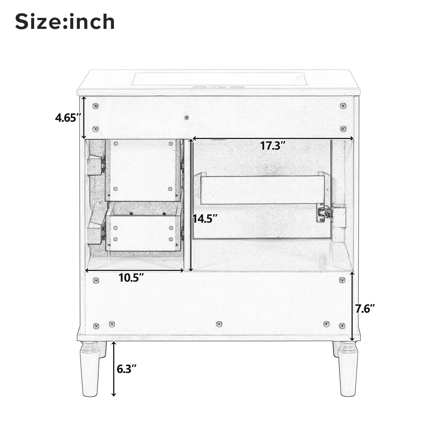Traditional 30" Black Bathroom Vanity Set