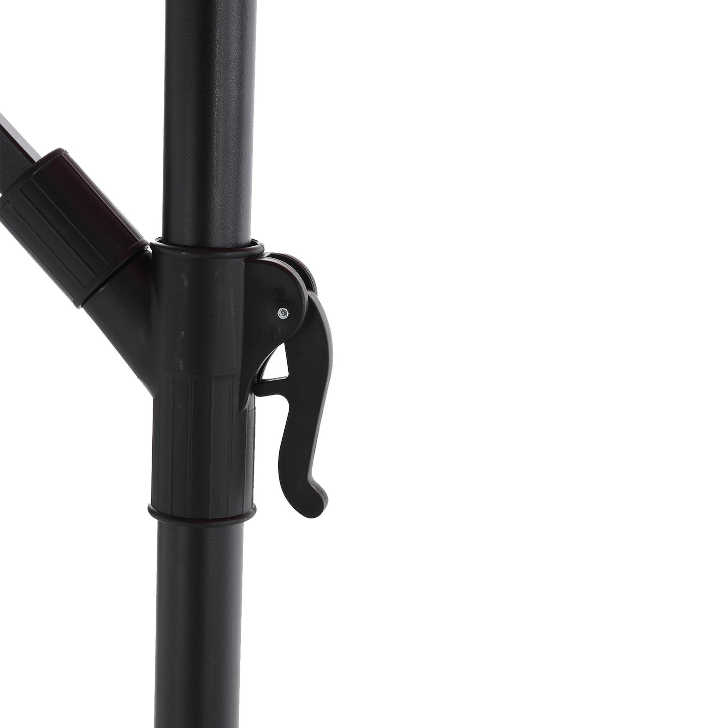 10ft Solar LED Offset Hanging Market Patio Umbrella in Dark Blue