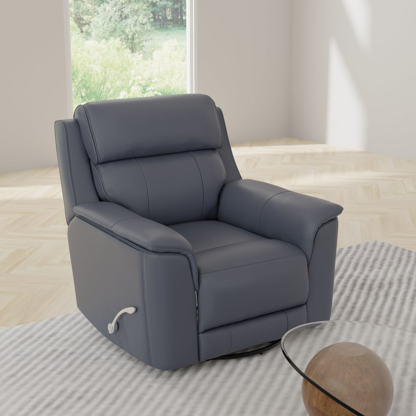 Oslo Manual Glider Recliner in Sapphire