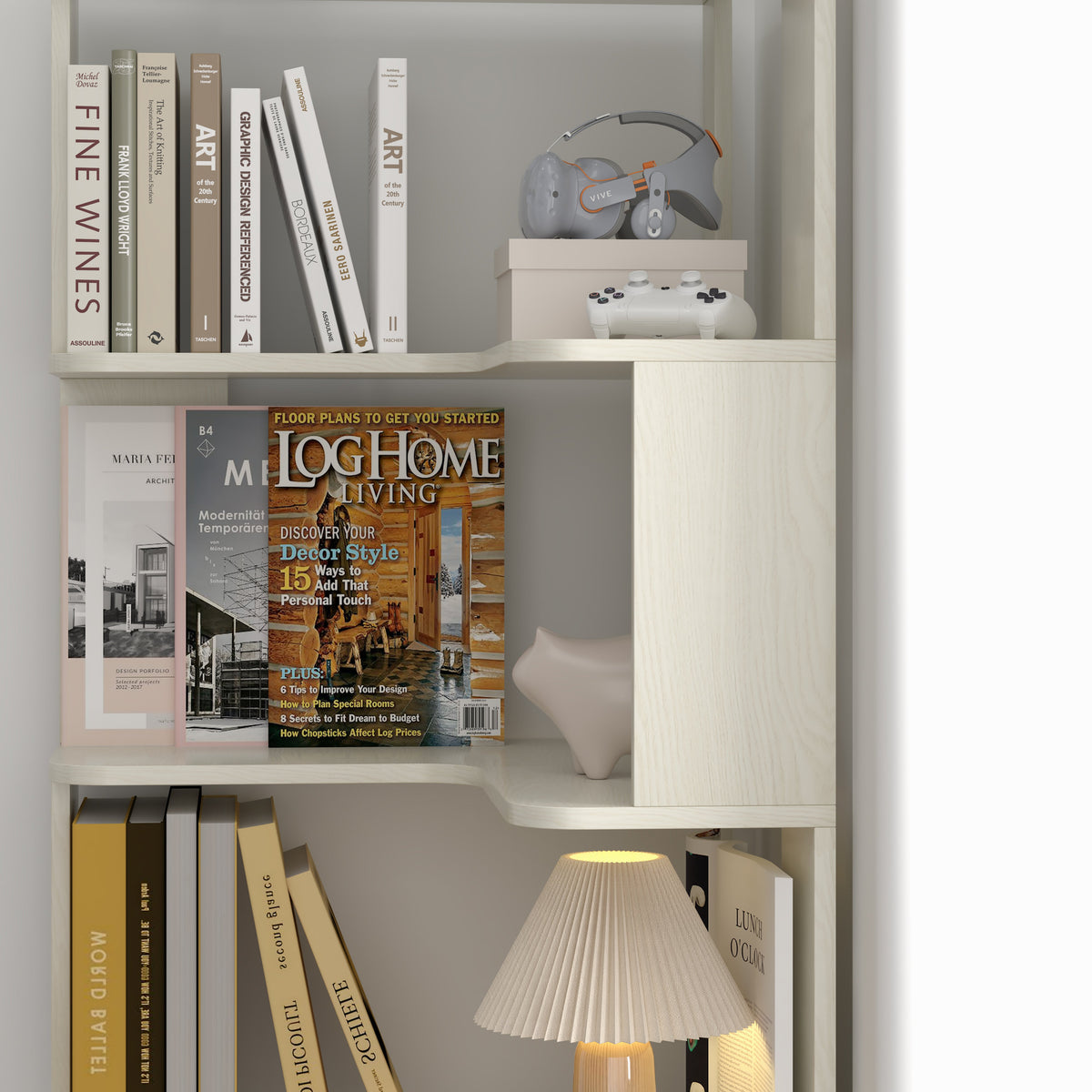 6 Tier Freestanding L-Shaped Corner Bookshelf