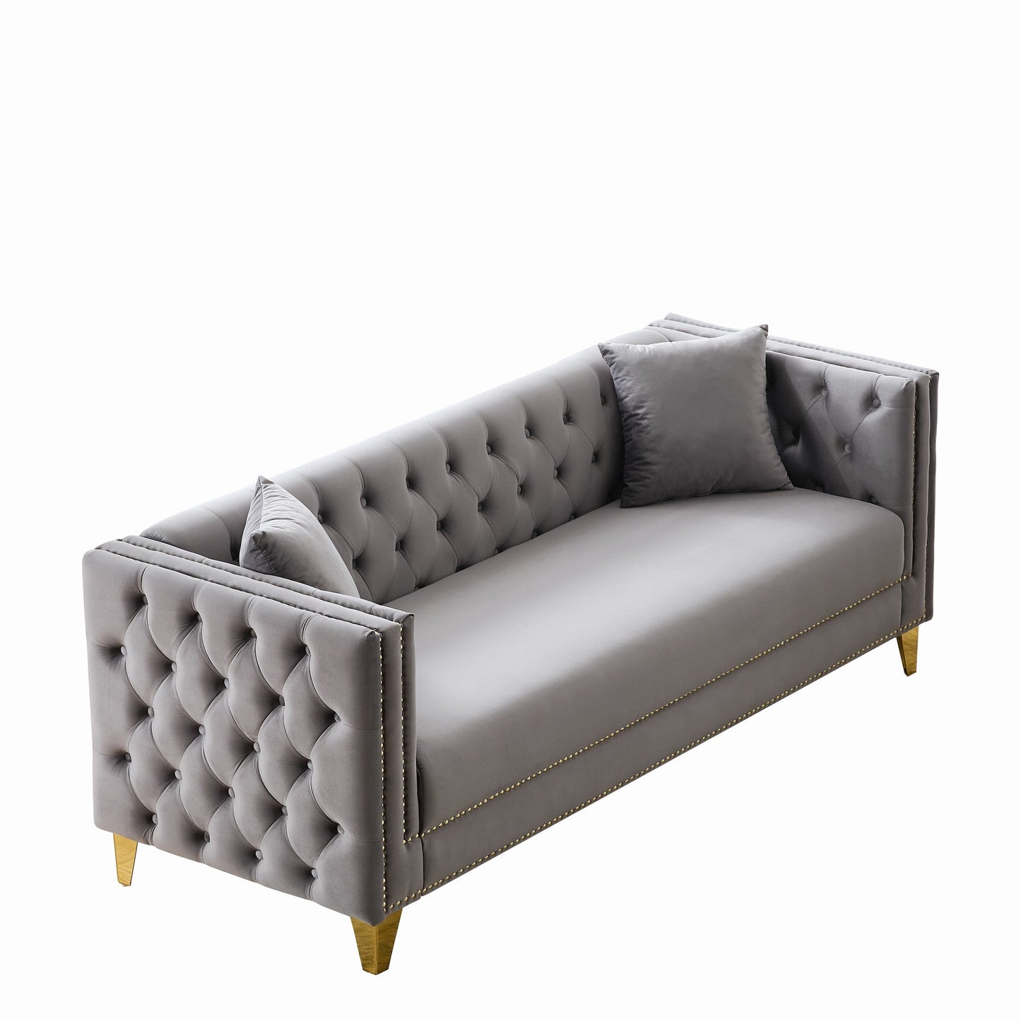 80" Chesterfield Velvet Sofa