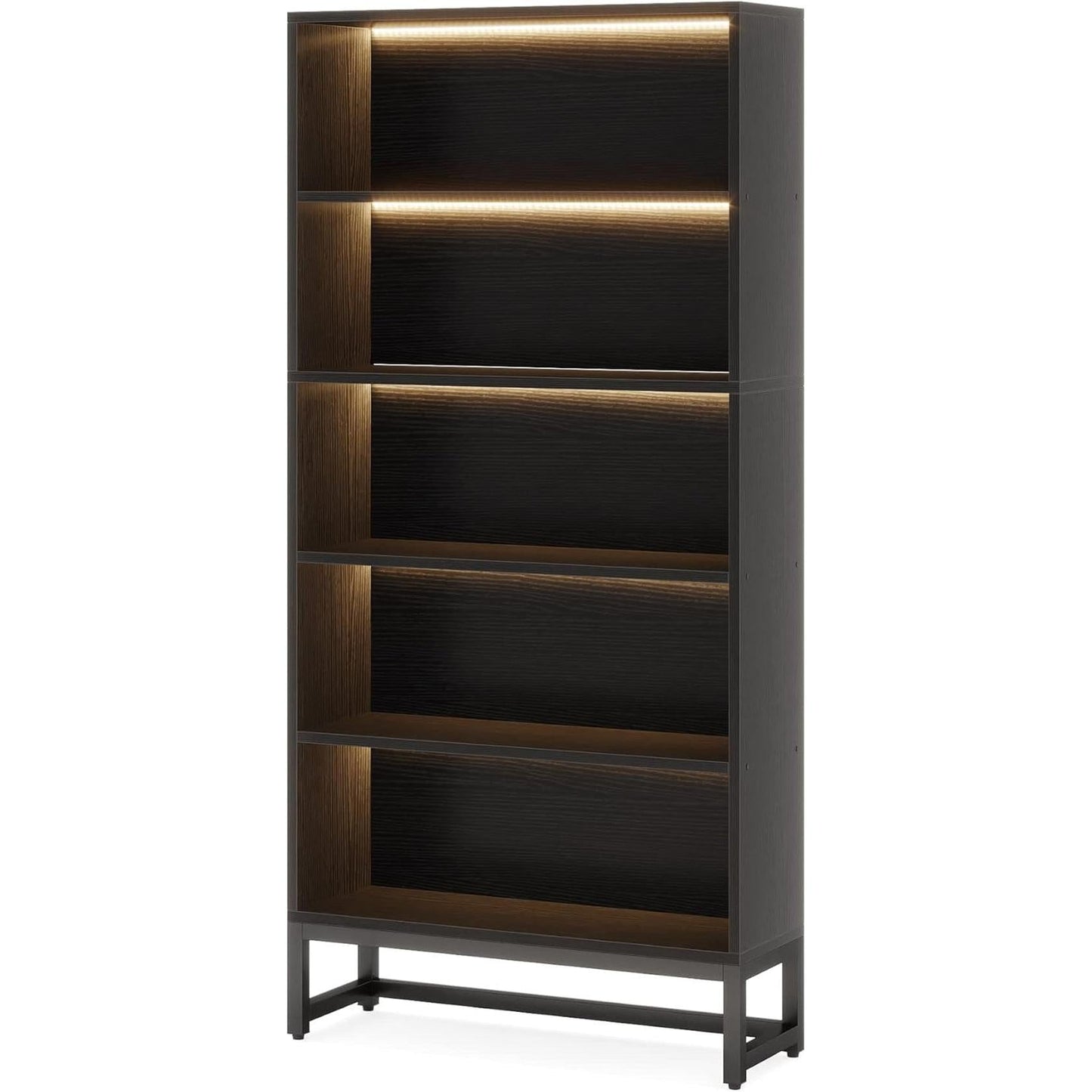 Tall Bookcase 70.8 Inch Led Lights For Living Room