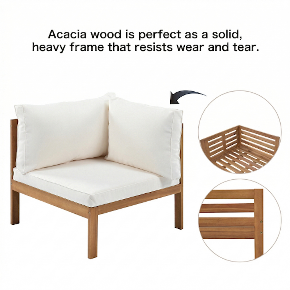 Wood Structure Outdoor Sofa Set