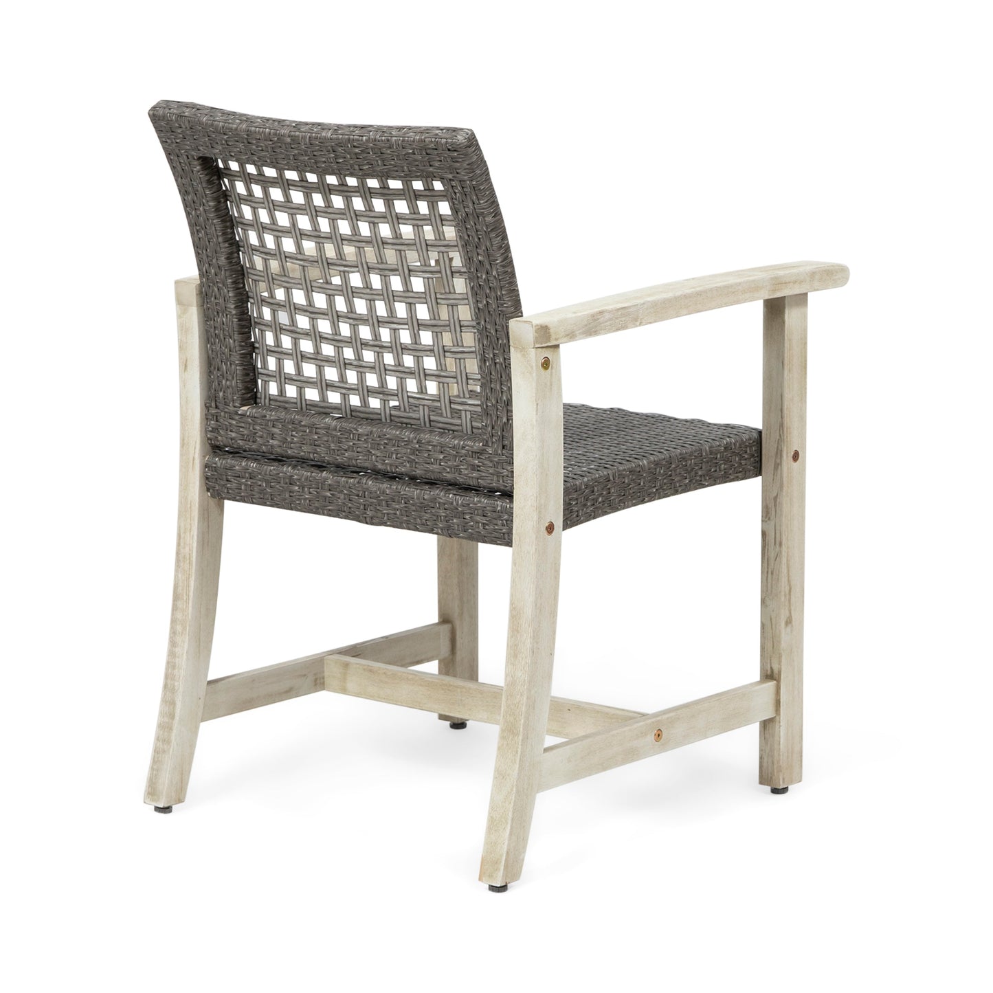 Hampton Wood and Wicker Dining Chair Set of 2