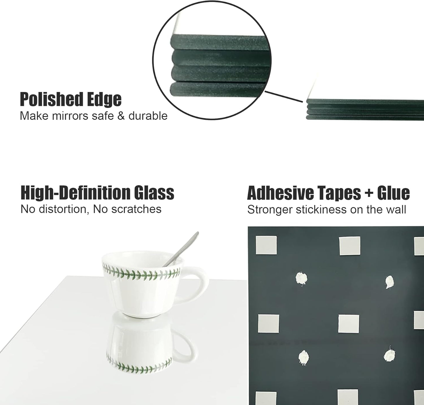 14 By 12 Inch Home Gym Mirror Tile Set For Wall 12 Pcs