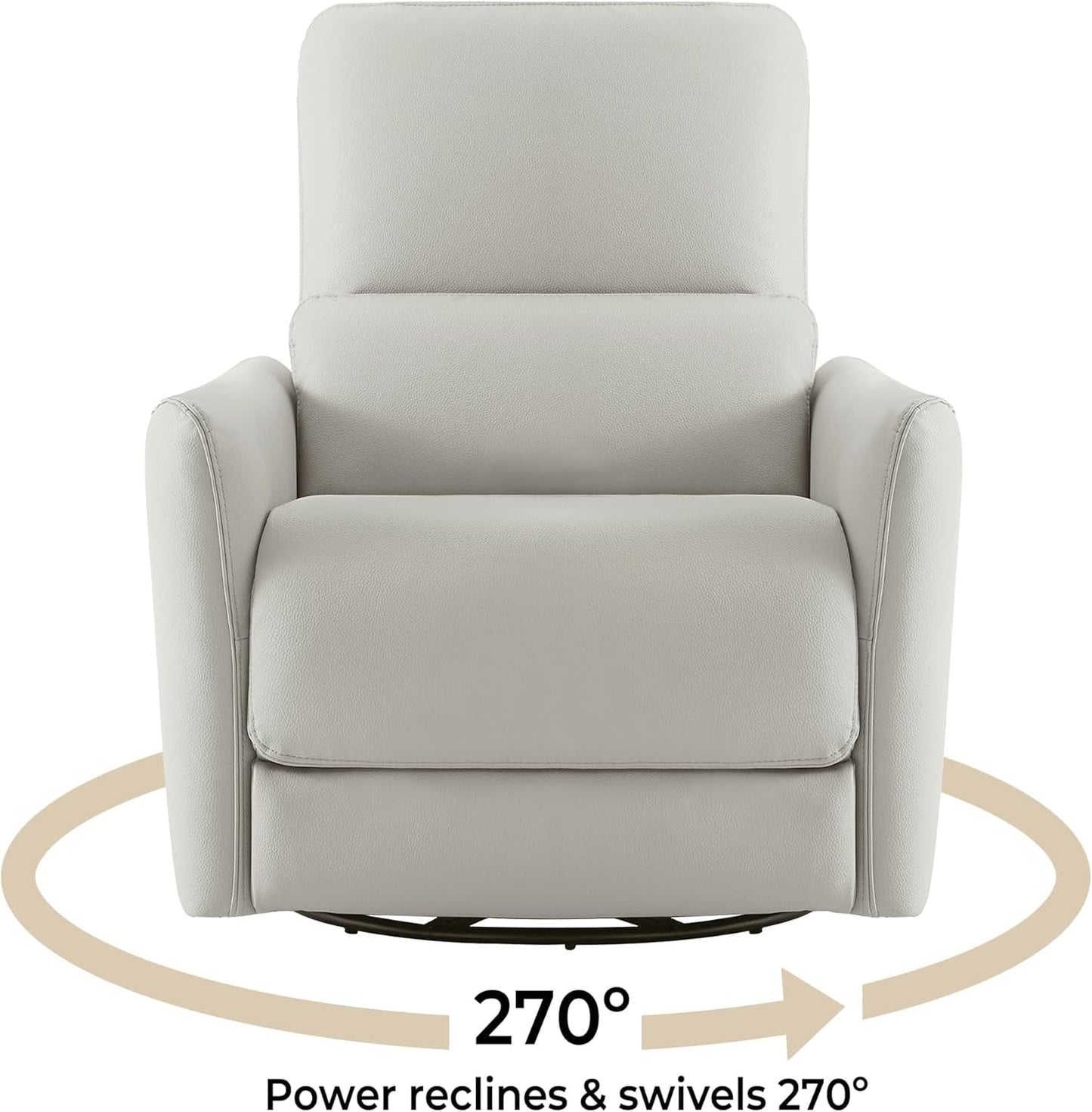 Cream Power Recliner Chair With USB Charging Lumbar Support