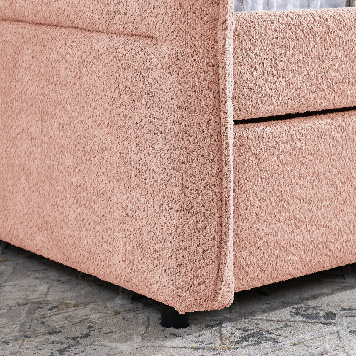 Full Size Daybed with Twin Size Pop-up Trundle Upholstered Tufted Sofa Bed