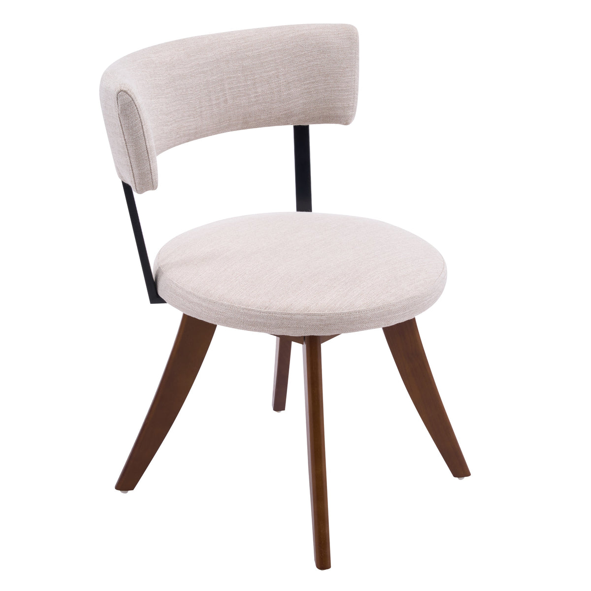 Modern Upholstered Dining Chairs with Curved Back