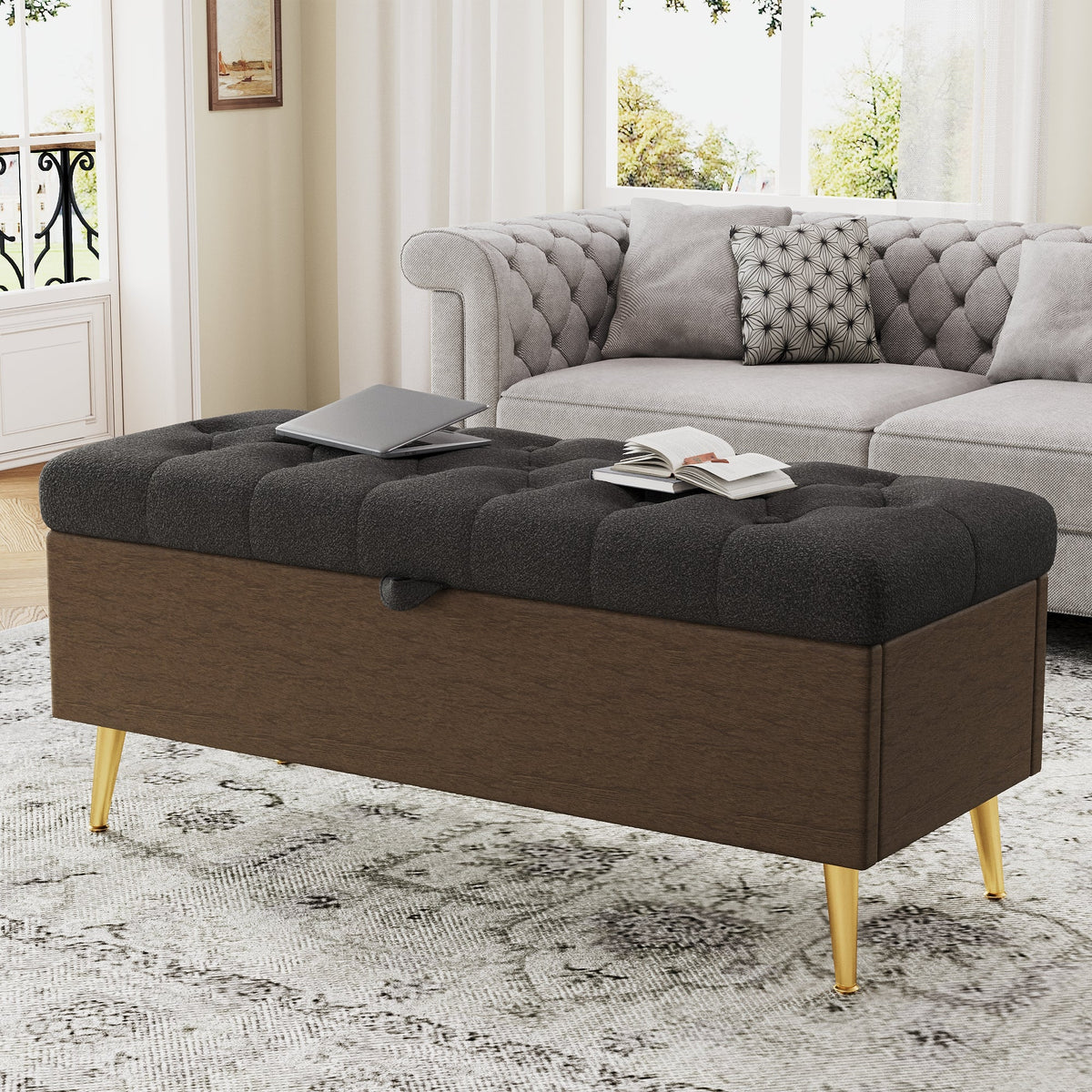 Modern Storage Ottoman Bench