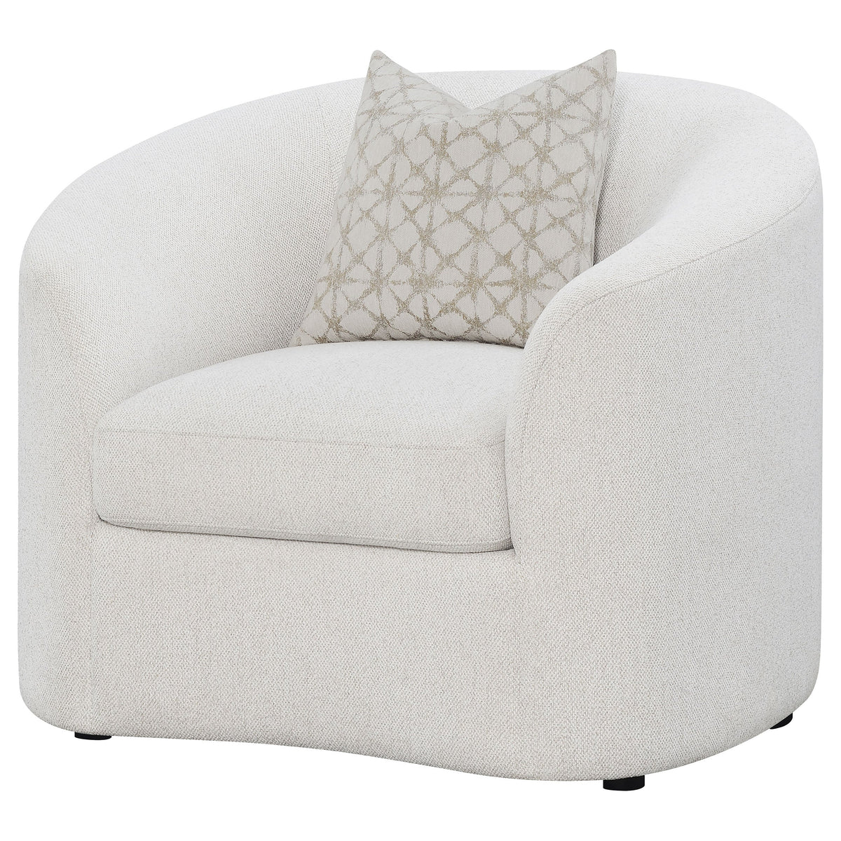 Rory Latte Sloped Arms Chair with Pillow