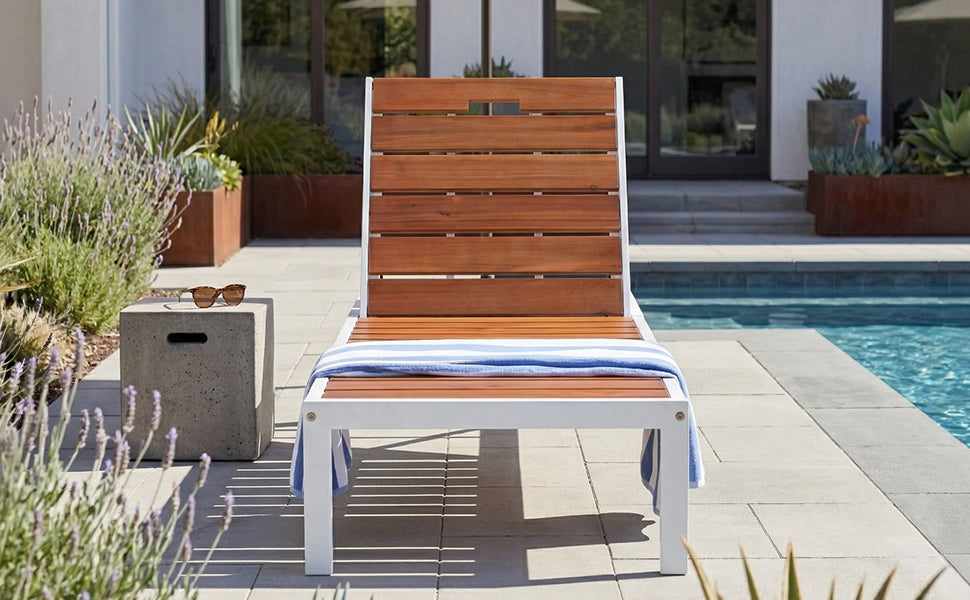 Outdoor Chaise Lounges with Adjustable Backrest