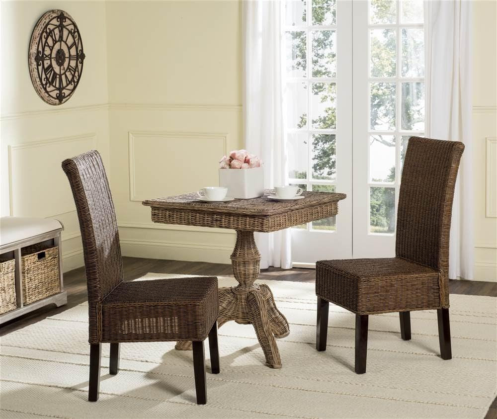 Grey Wicker 18 Inch Dining Chair Safavieh Home Collection