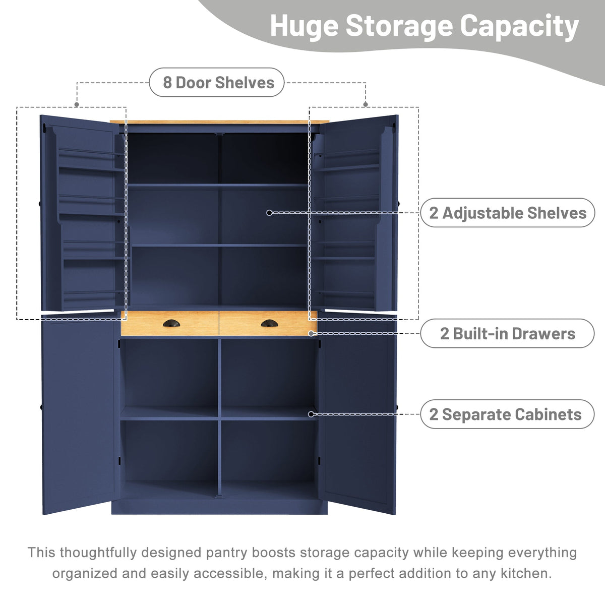 TOPMAX 40.2" High Freestanding Kitchen Pantry