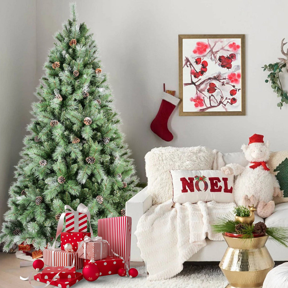9FT Christmas Tree with 122 Pine Cones