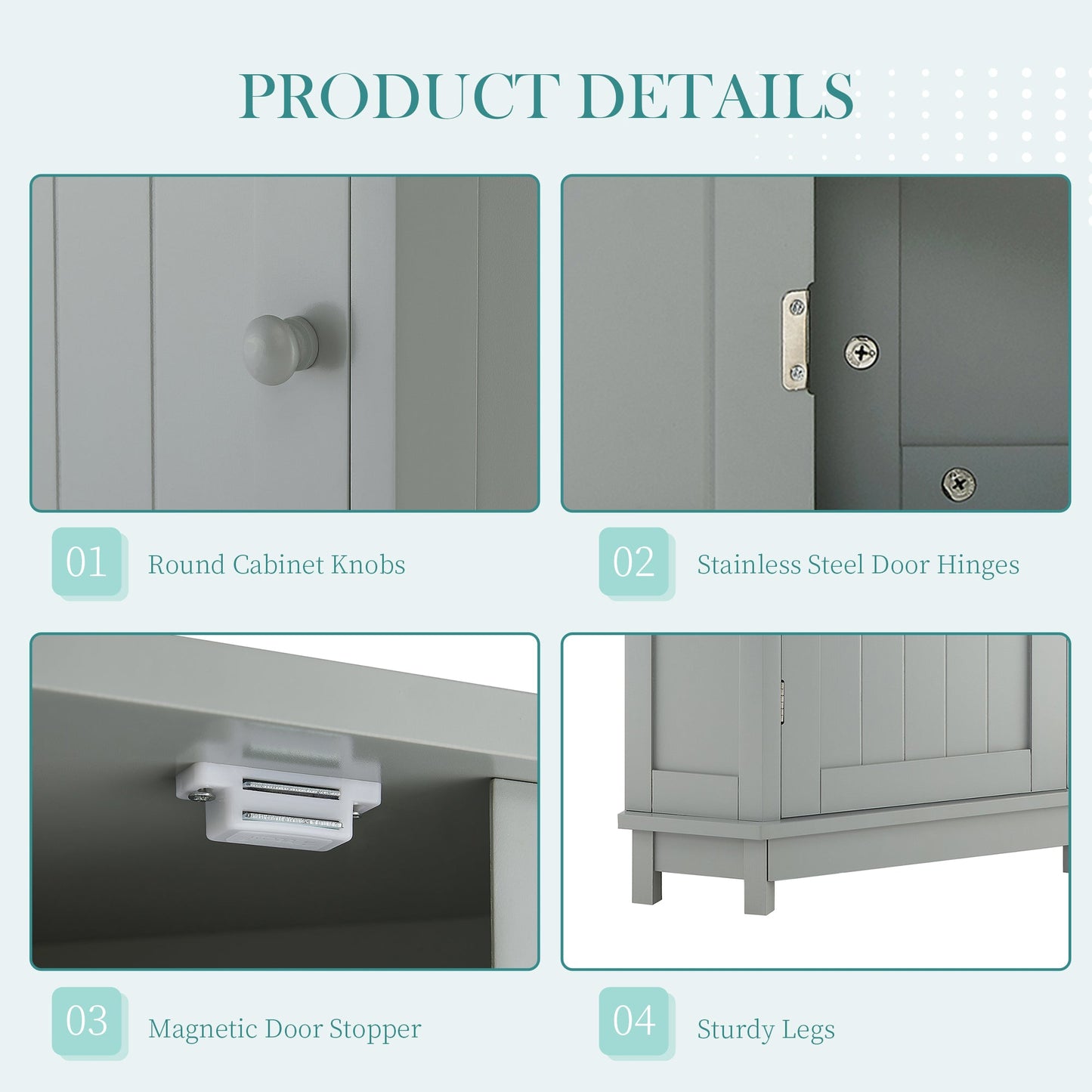 Grey Triangle Corner Bathroom Cabinet