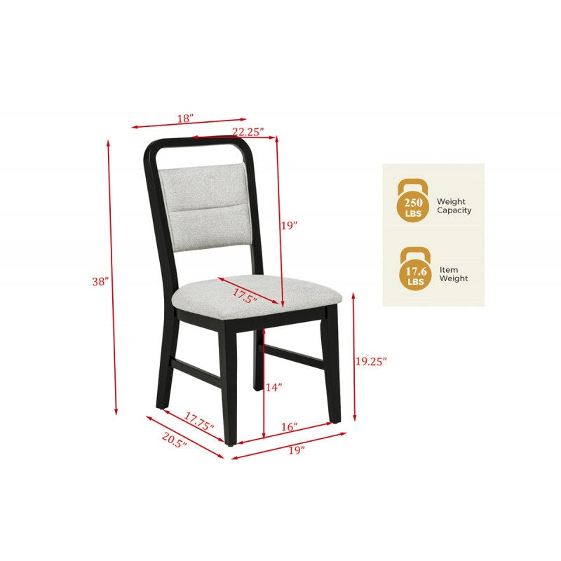 Contemporary Dining Chair Set of 2, Polyester Fabric Kitchen Side Chair